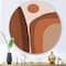 Designart - Abstract Terracotta Sunset Mountain Landscape - Modern Metal Circle Wall Art